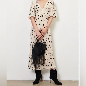 ba&sh Delize Polka Dot Midi Dress Sz L/ US8
